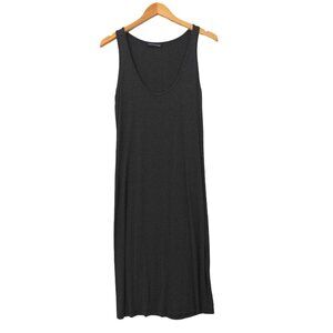 Matti Mamane Midi Tank Dress Womens S Gray Sleeveless Scoop Neck Stretch‎ Knit